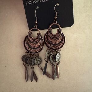 Paparazzi Brown and Silver Bohemian Earrings